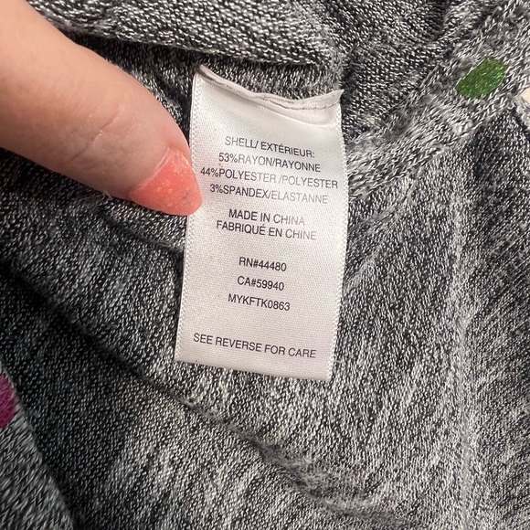 Love, Fire Girls XL Gray Multi-colored Polka dot High-low Brushed Knit Tee - Picture 7 of 7